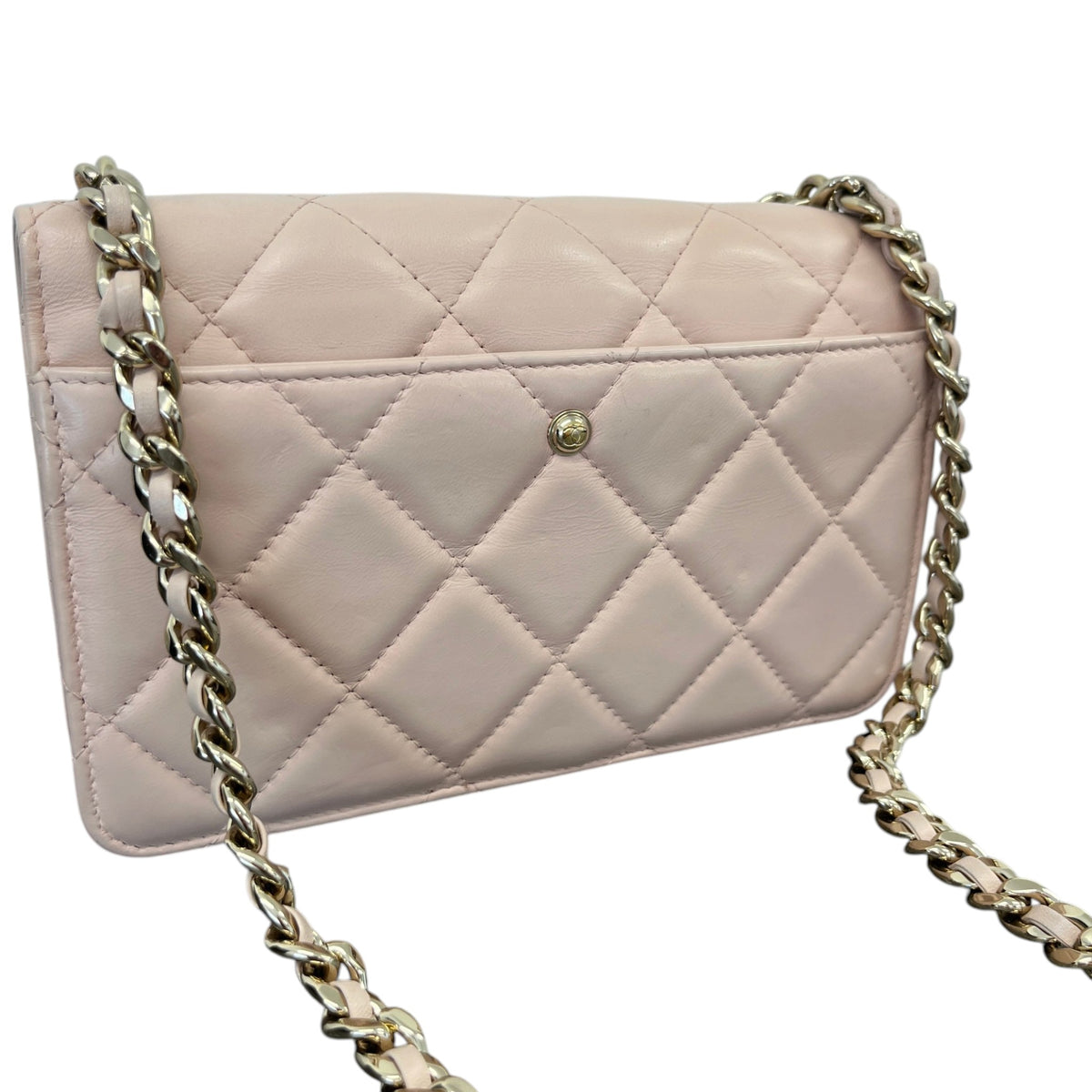 Women's Quilted Seasonal Enamel Chain Top Flap Crossbody Bag Pink - Photo 8