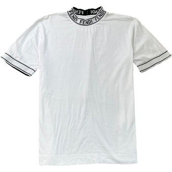 Men's Neck Logo T-Shirt White Size XL