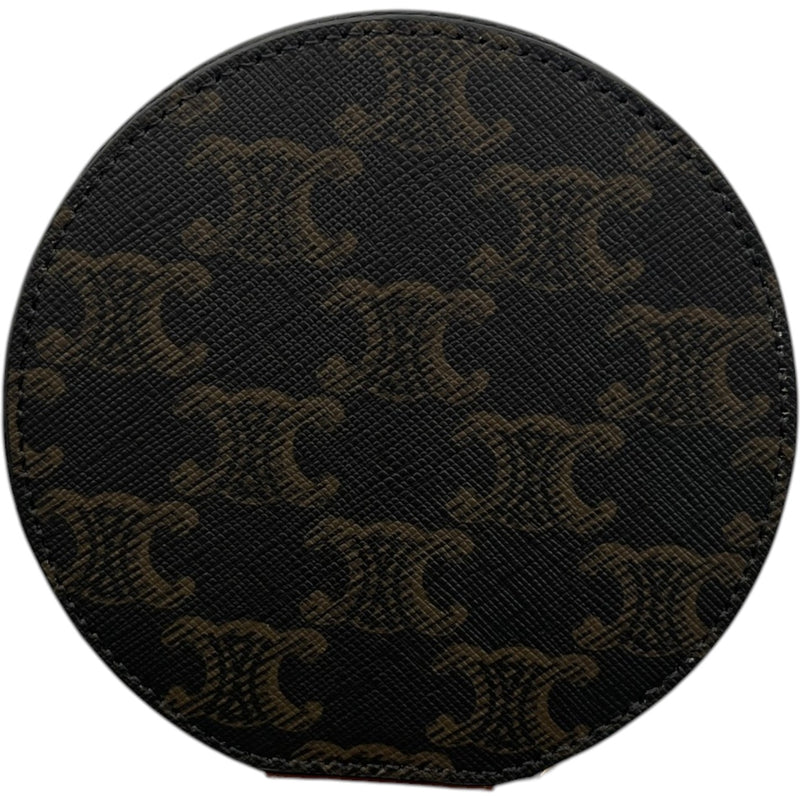 Women's Triomphe Canvas Zipped Round Case Purse Brown