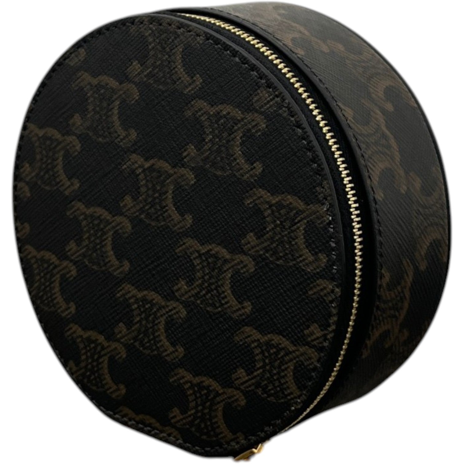 Women's Triomphe Canvas Zipped Round Case Purse Brown - Photo 2