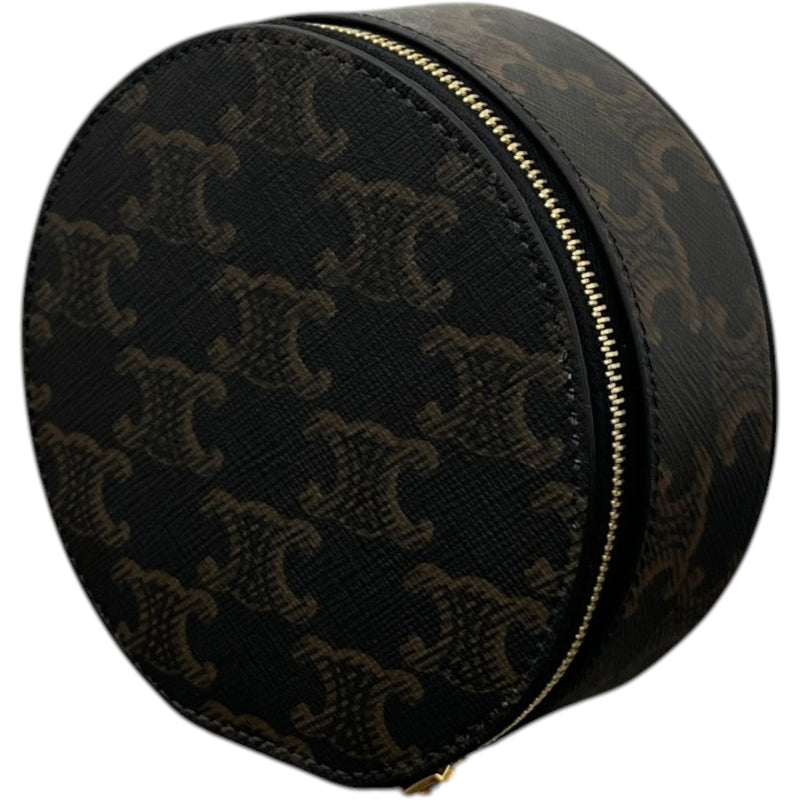 Women's Triomphe Canvas Zipped Round Case Purse Brown