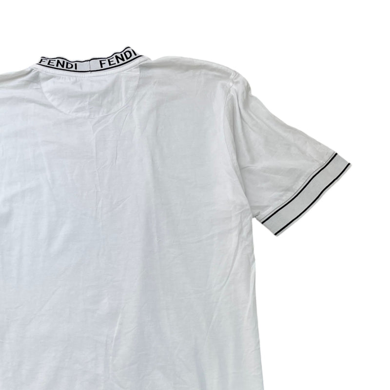 Men's Neck Logo T-Shirt White Size XL