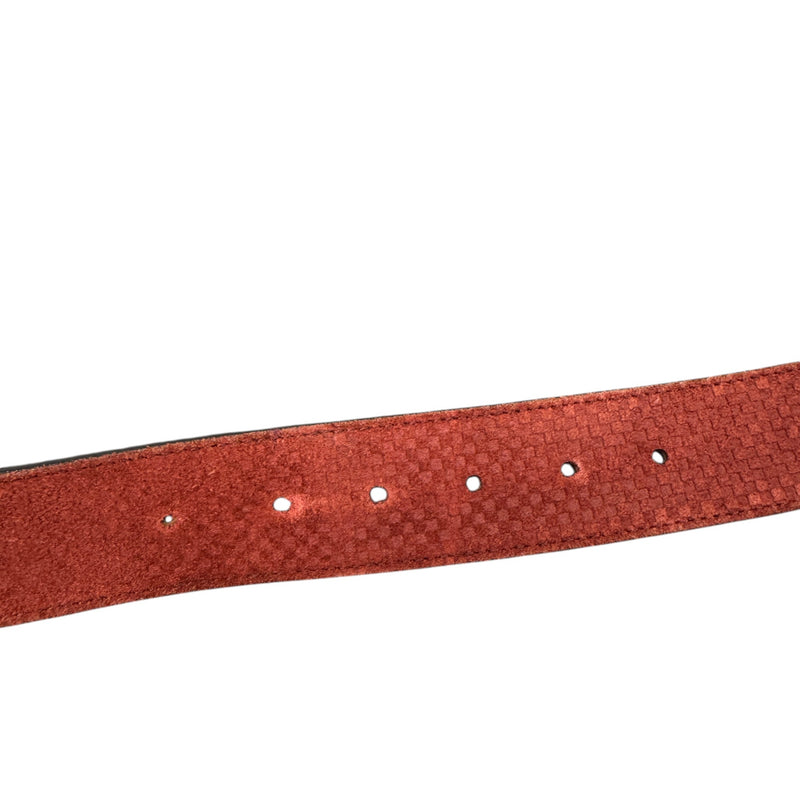 Men's LV Suede Belt Burgundy Size 38"