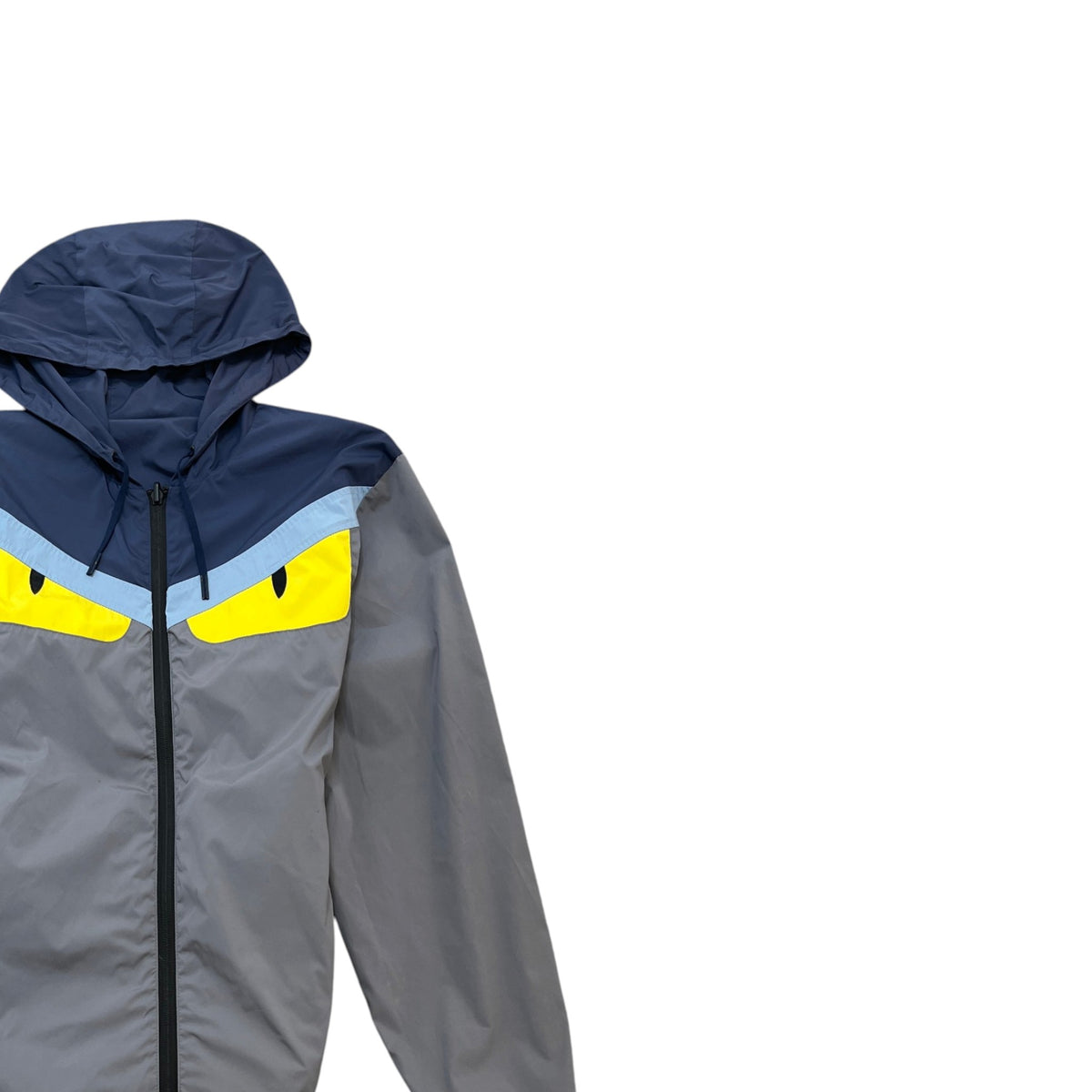 Men's Reversible Monster Eyes Windbreaker Grey Size S - Photo 5