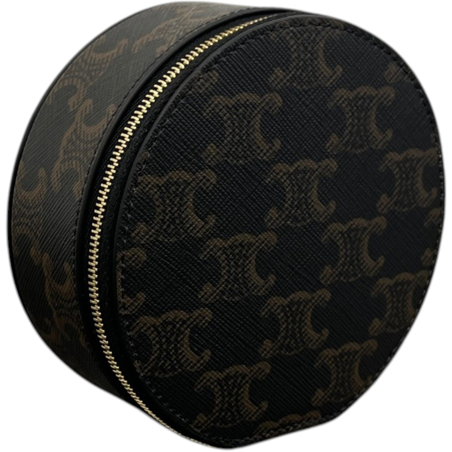 Women's Triomphe Canvas Zipped Round Case Purse Brown - Photo 3