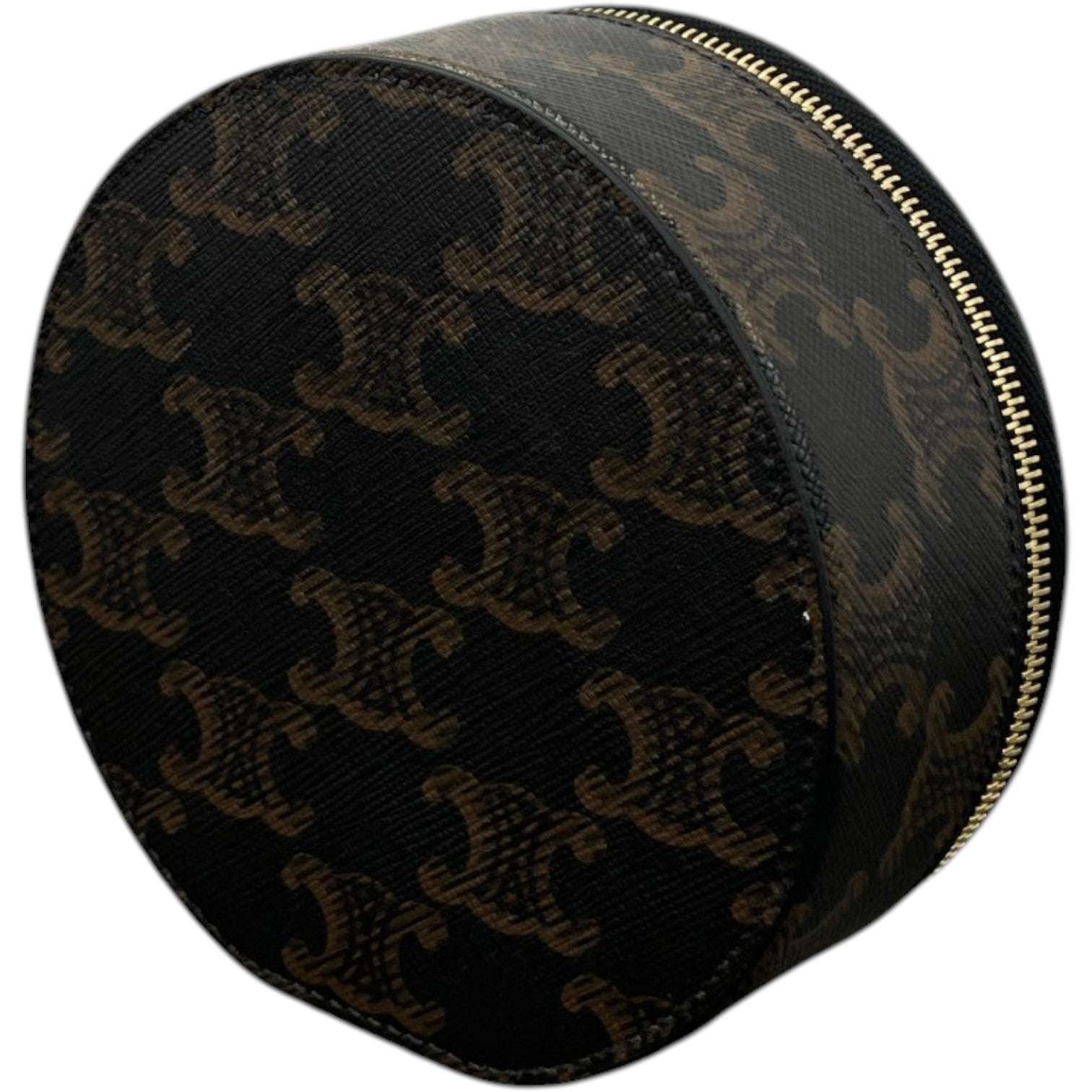 Women's Triomphe Canvas Zipped Round Case Purse Brown - Photo 4