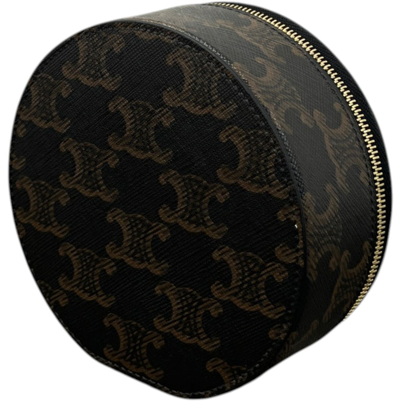 Women's Triomphe Canvas Zipped Round Case Purse Brown