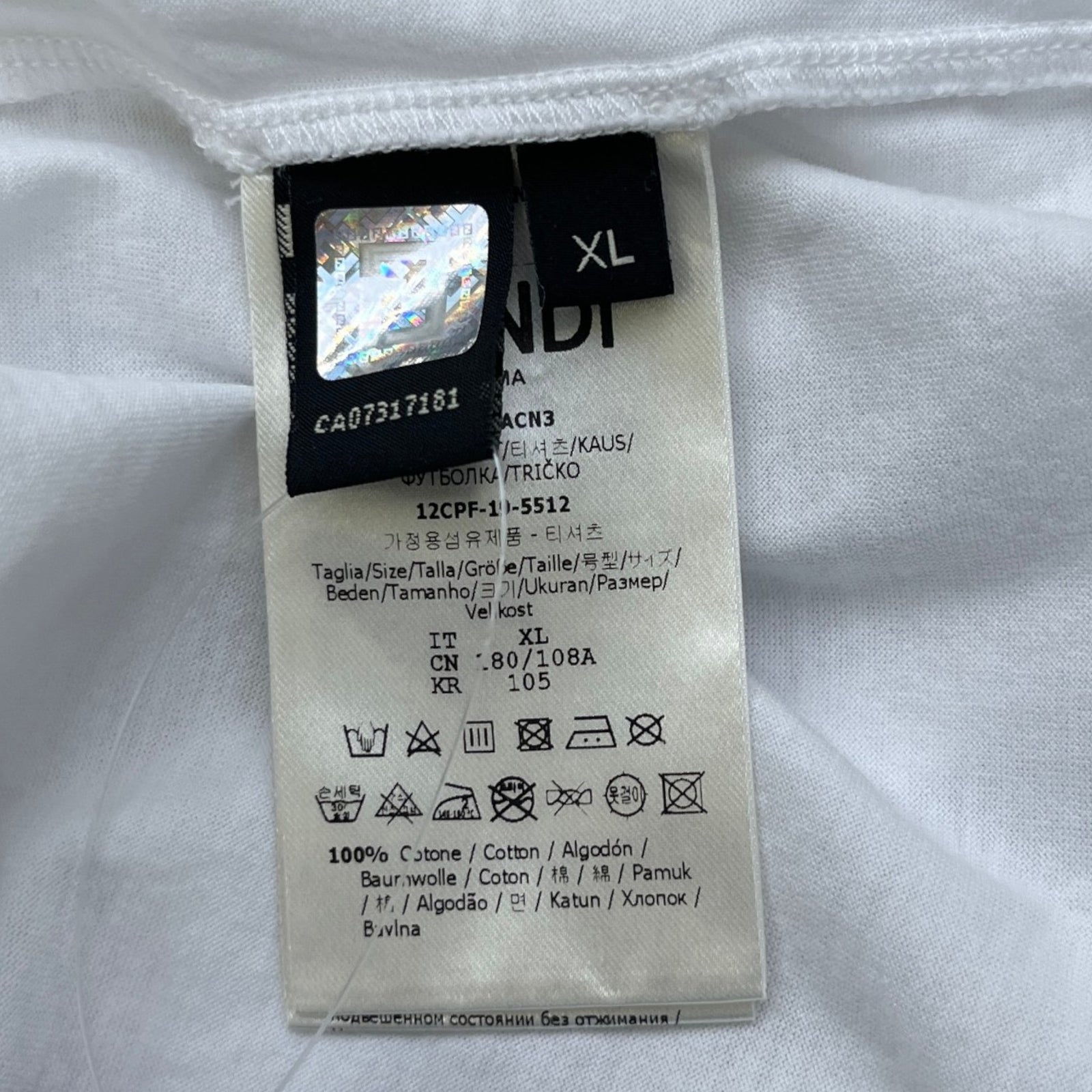 Men's Neck Logo T-Shirt White Size XL - Photo 8