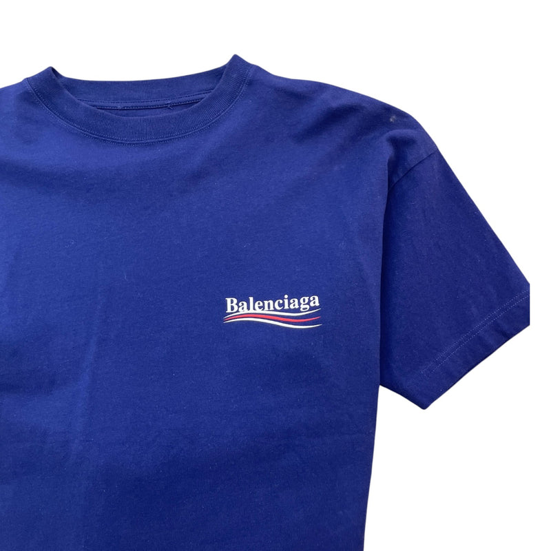 Men's Logo Print T-Shirt Blue Size XS