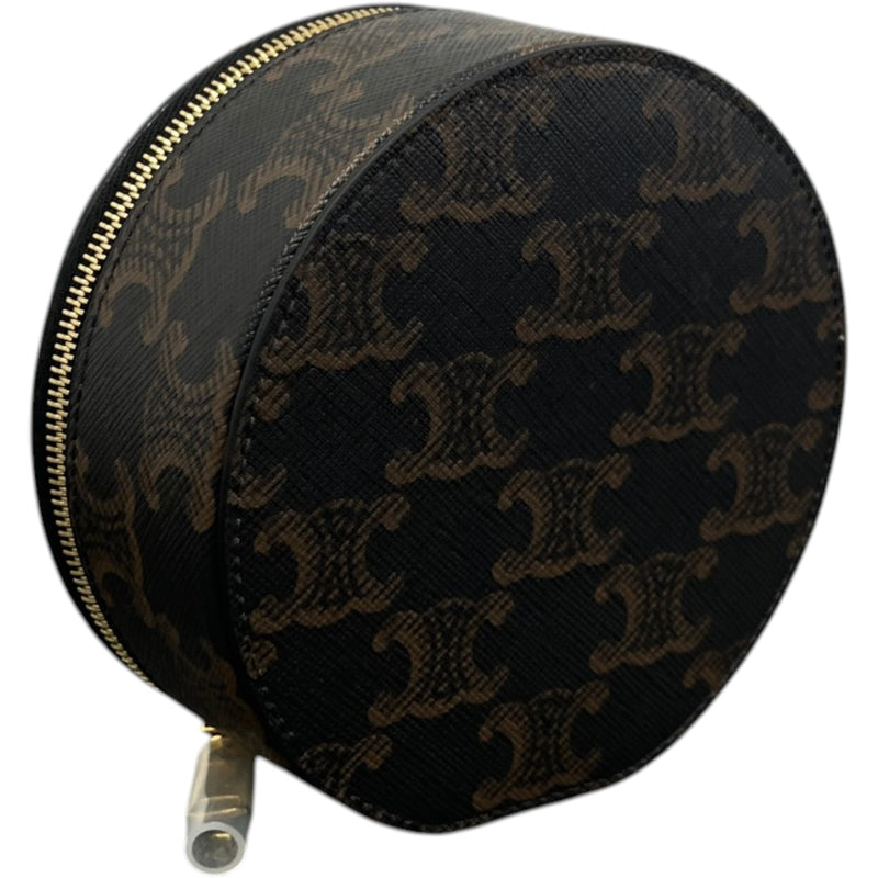 Women's Triomphe Canvas Zipped Round Case Purse Brown