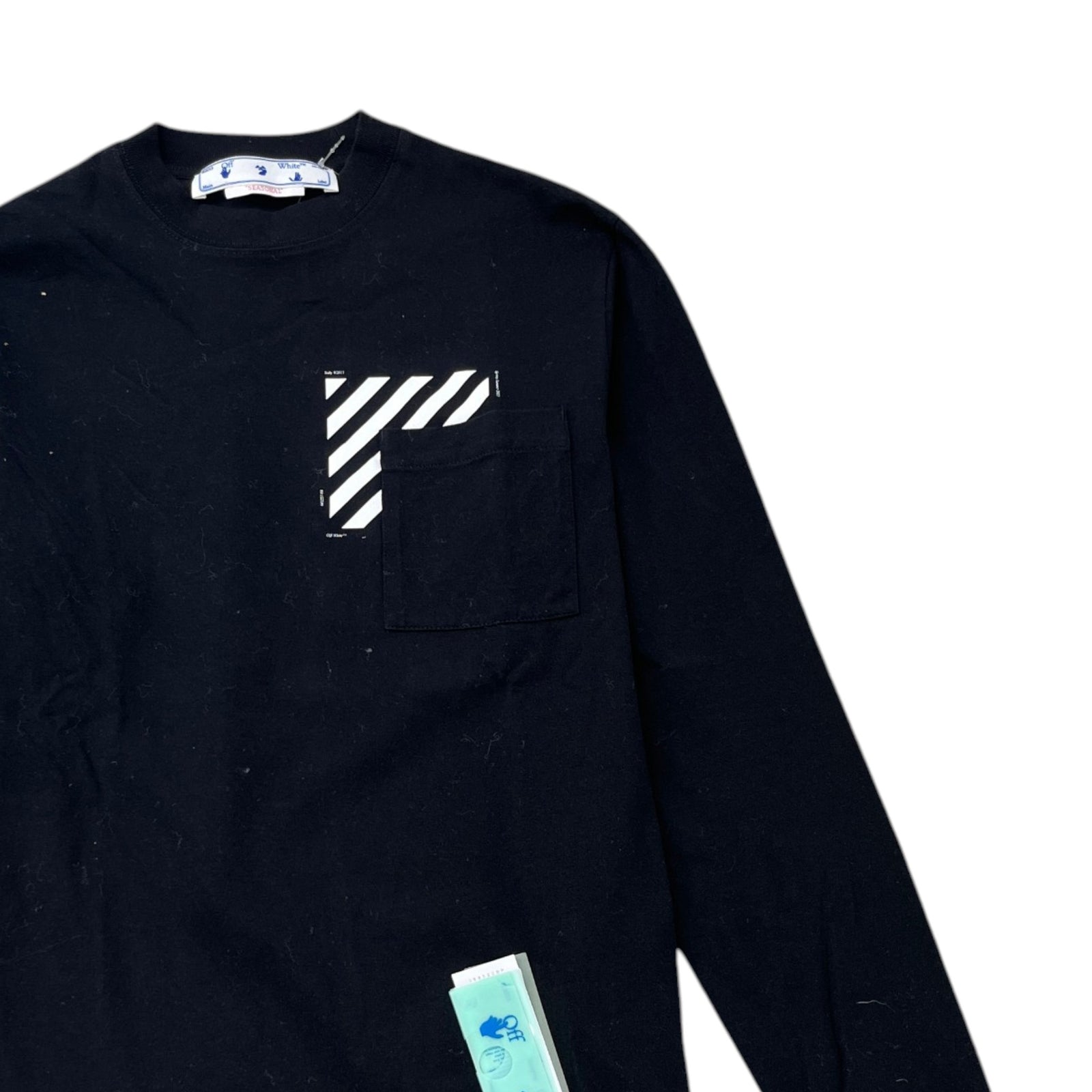 Men's Diag Skate Pocket Long Sleeve T-Shirt Black Size XS - Photo 3