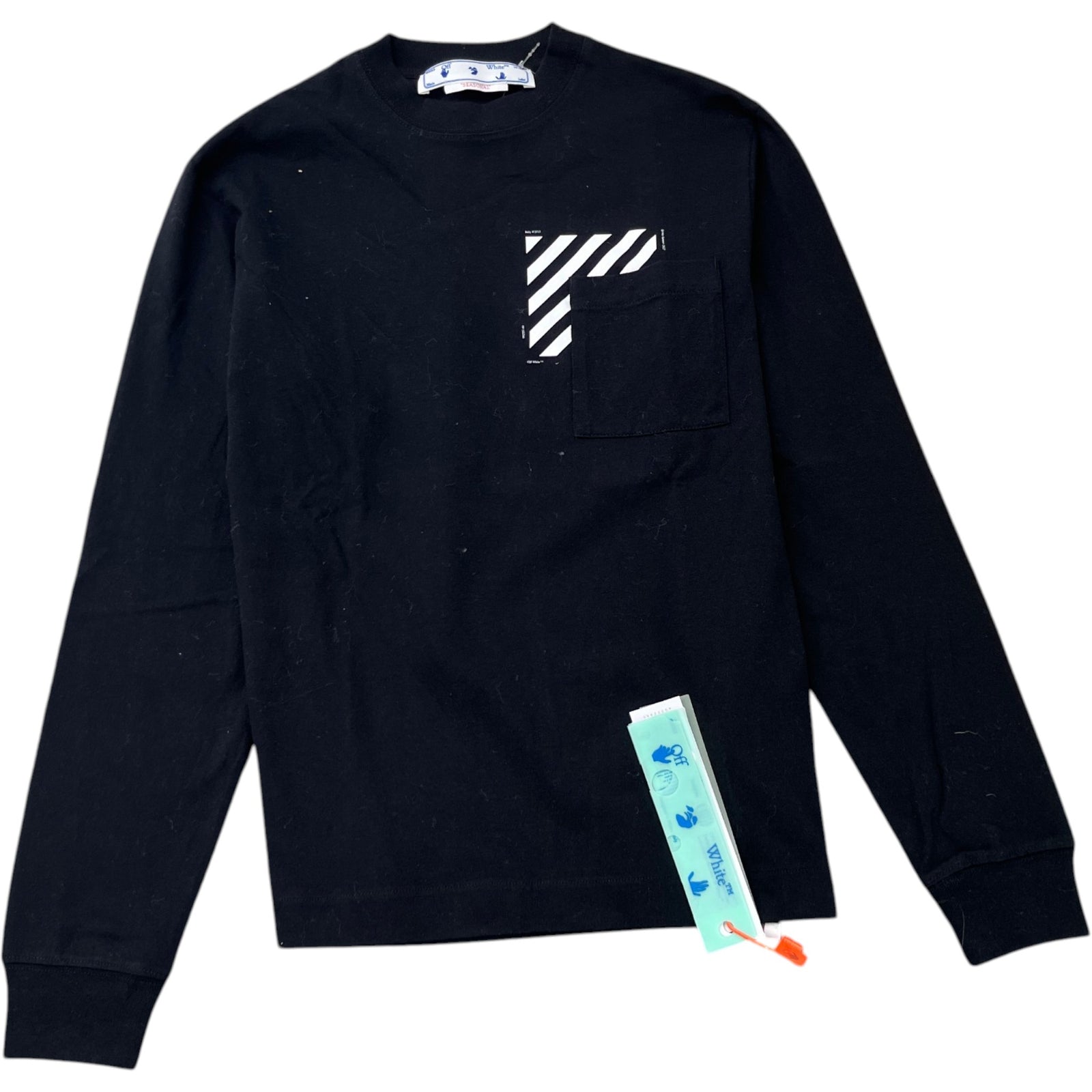 Men's Diag Skate Pocket Long Sleeve T-Shirt Black Size XS - Photo 1