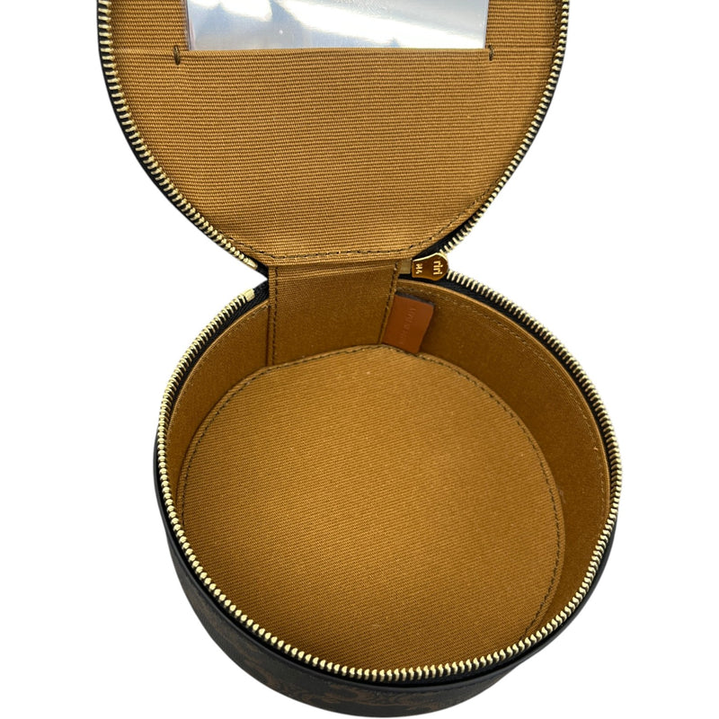 Women's Triomphe Canvas Zipped Round Case Purse Brown