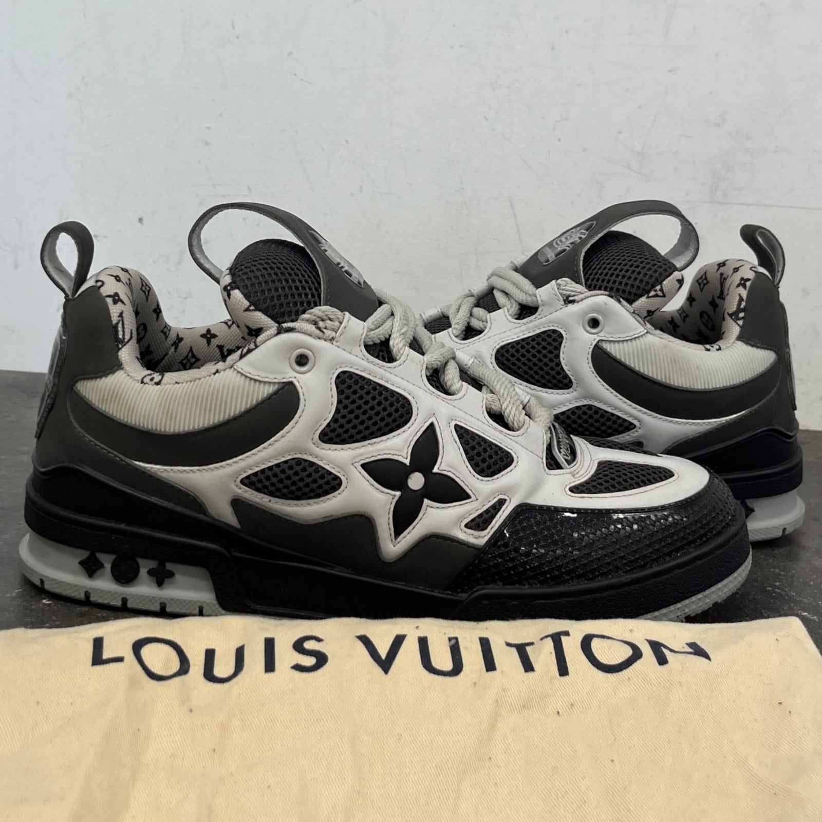 Men's LV Skate Low Trainers Grey Size UK 8 / EU 42 - Photo 12