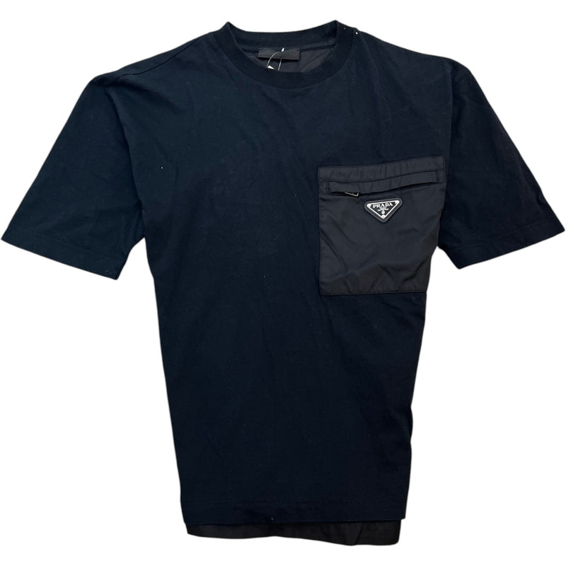 Men's Re-Nylon Plaque Logo Top Black Size S