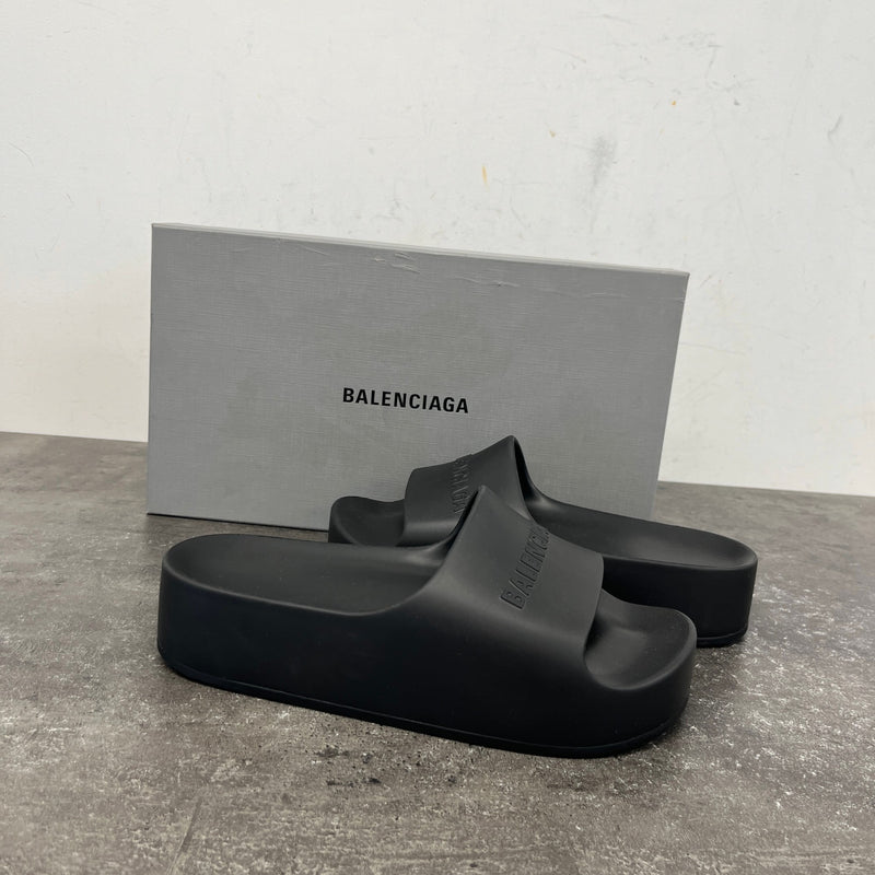 Women's Chunky Platform Slides Black Size UK 7 / EU 40