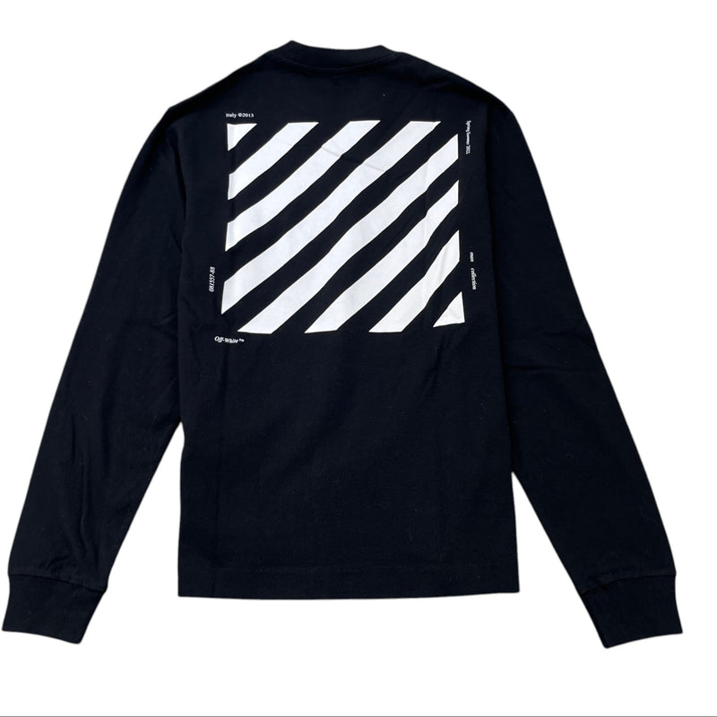 Men's Diag Skate Pocket Long Sleeve T-Shirt Black Size XS