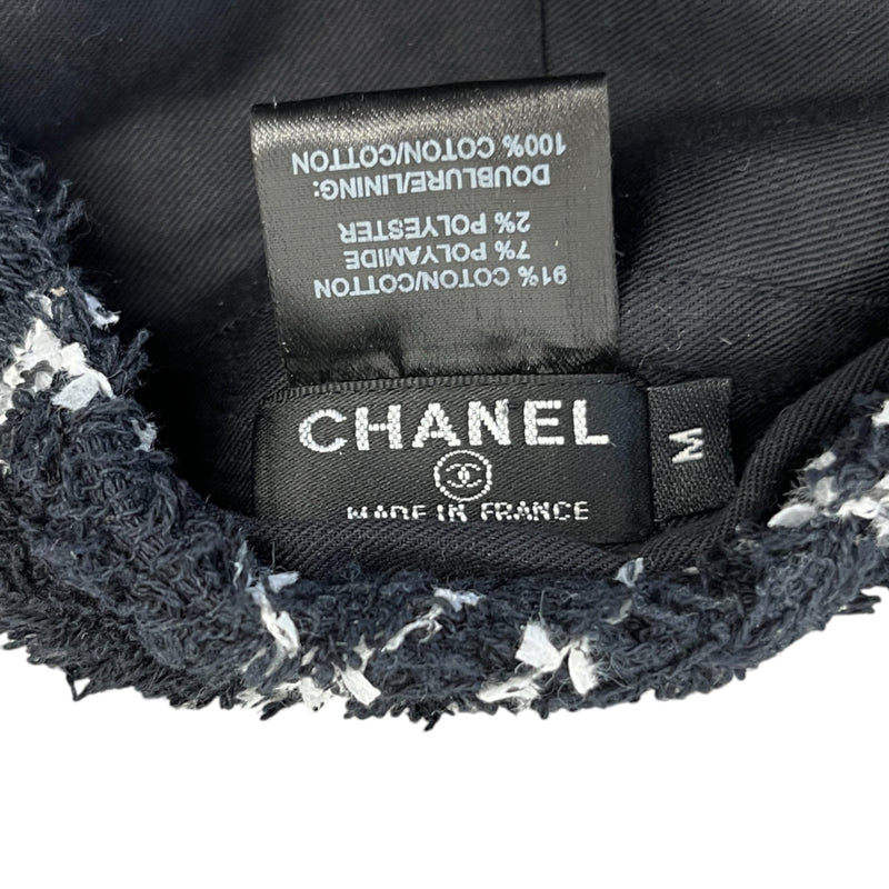 Women's Tweed Beret Hat Black Size M