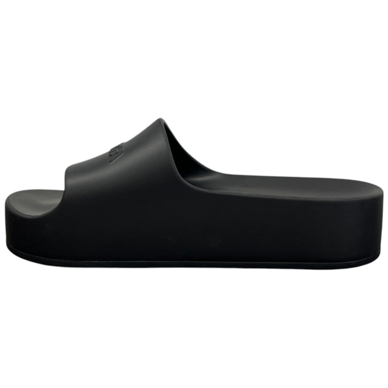 Women's Chunky Platform Slides Black Size UK 7 / EU 40