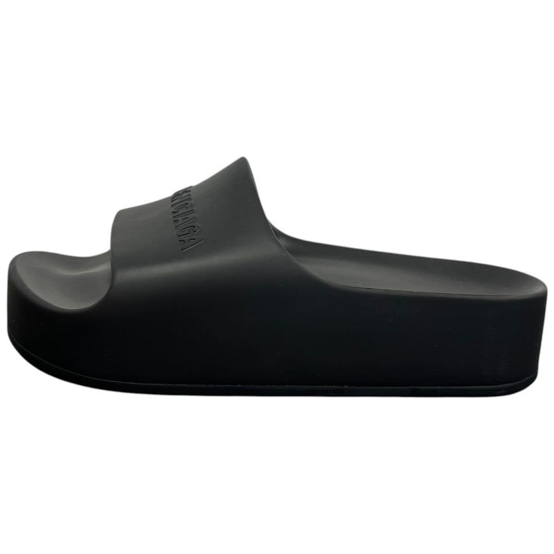 Women's Chunky Platform Slides Black Size UK 7 / EU 40