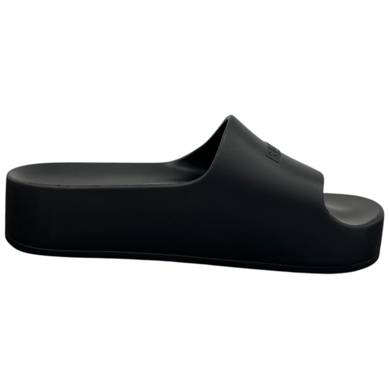 Women's Chunky Platform Slides Black Size UK 7 / EU 40