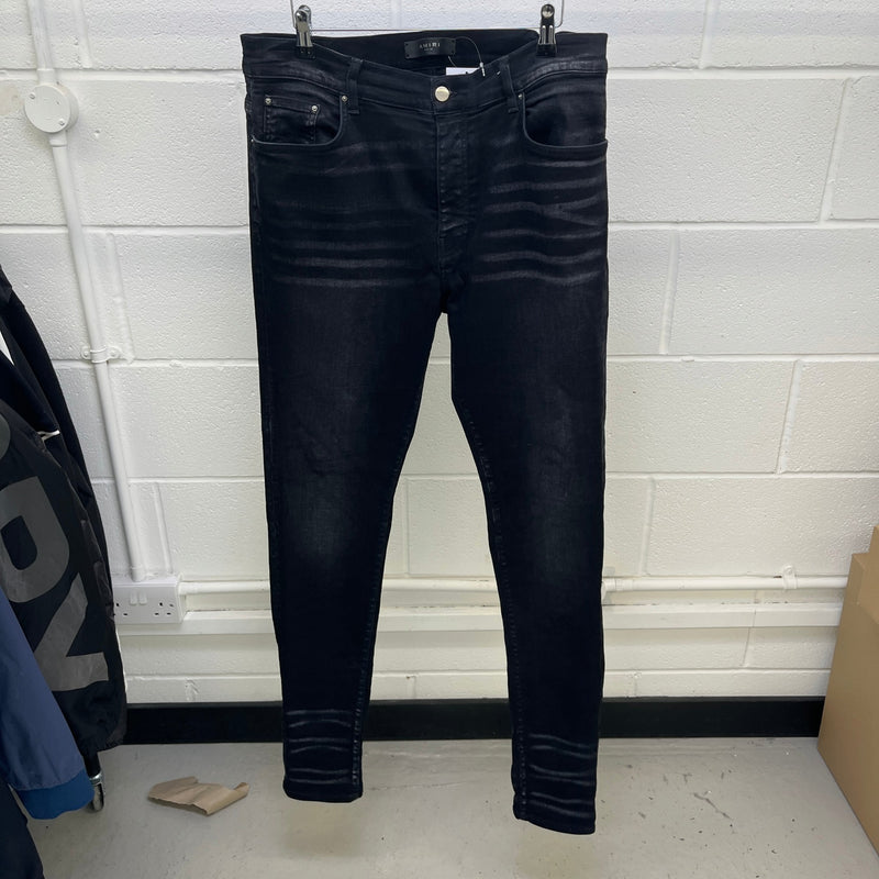 Men's Distressed Jeans Black Size XL / W36