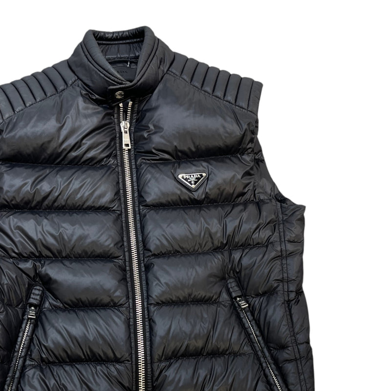 Prada Men's Triangle Logo Plaque Gilet Black Size M