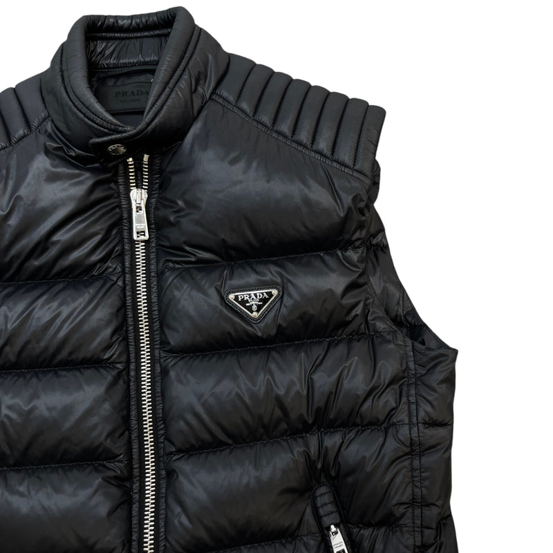 Prada Men's Triangle Logo Plaque Gilet Black Size M