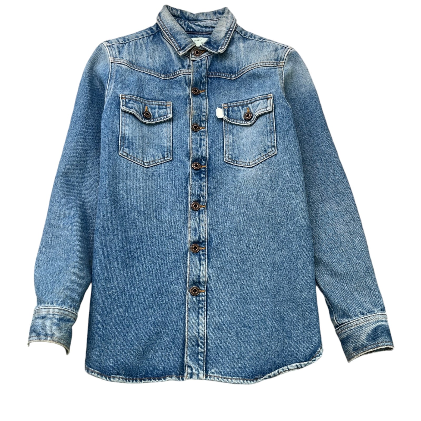 Men's Spray Painted Logo Jacket Blue Size XS - Photo 1