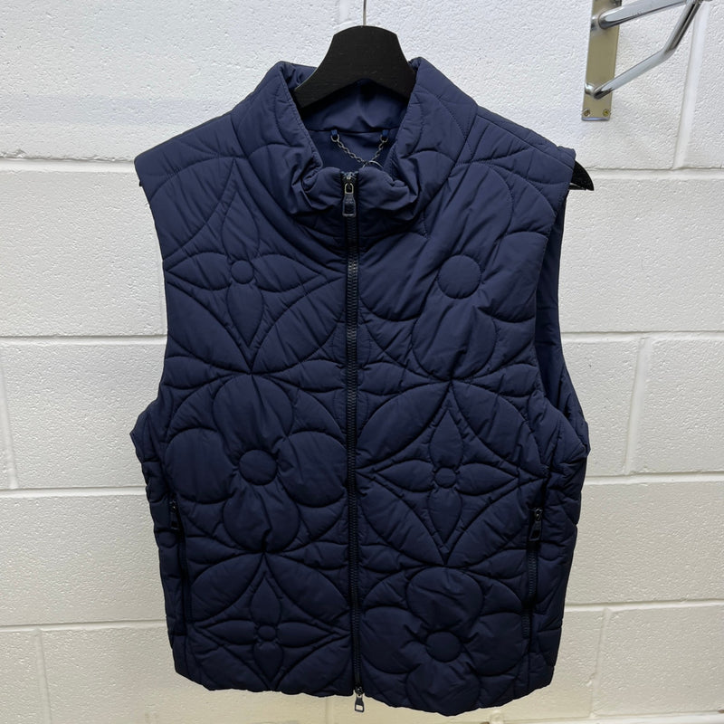 Louis Vuitton Men's Padded Monogram Flower Gilet Navy Size M