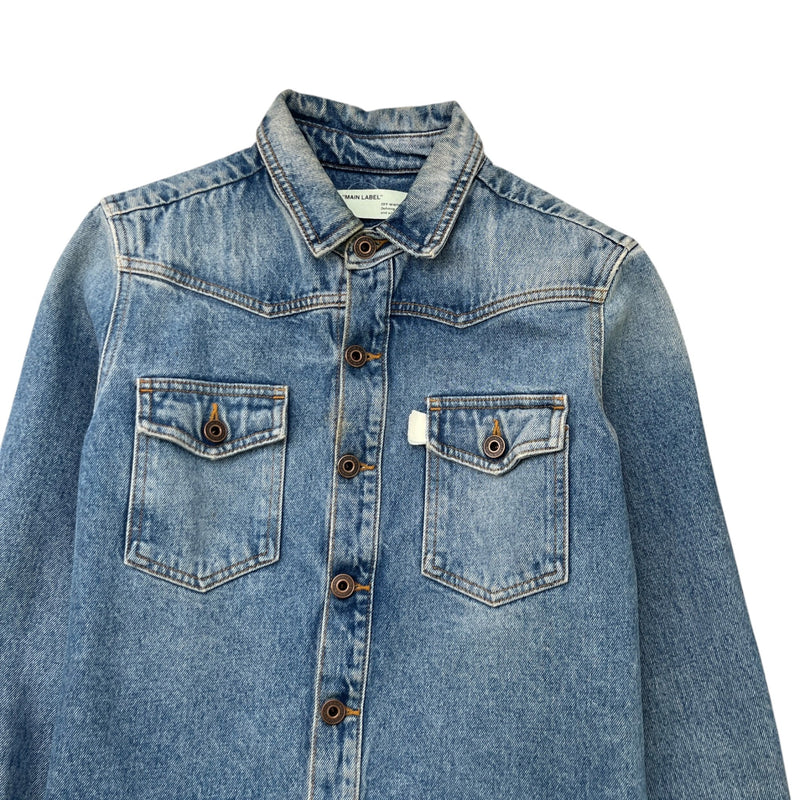 Men's Spray Painted Logo Jacket Blue Size XS
