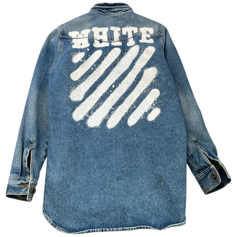 Men's Spray Painted Logo Jacket Blue Size XS