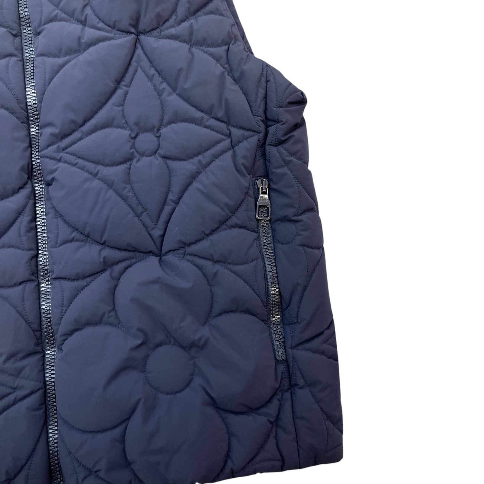 Louis Vuitton Men's Padded Monogram Flower Gilet Navy Size M - Photo 5