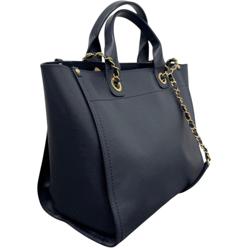 Women's Small Studded Deauville Tote Handbag Navy