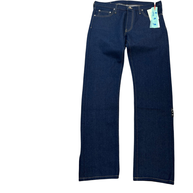 Men's Plaque Logo Jeans Navy Size M / W32