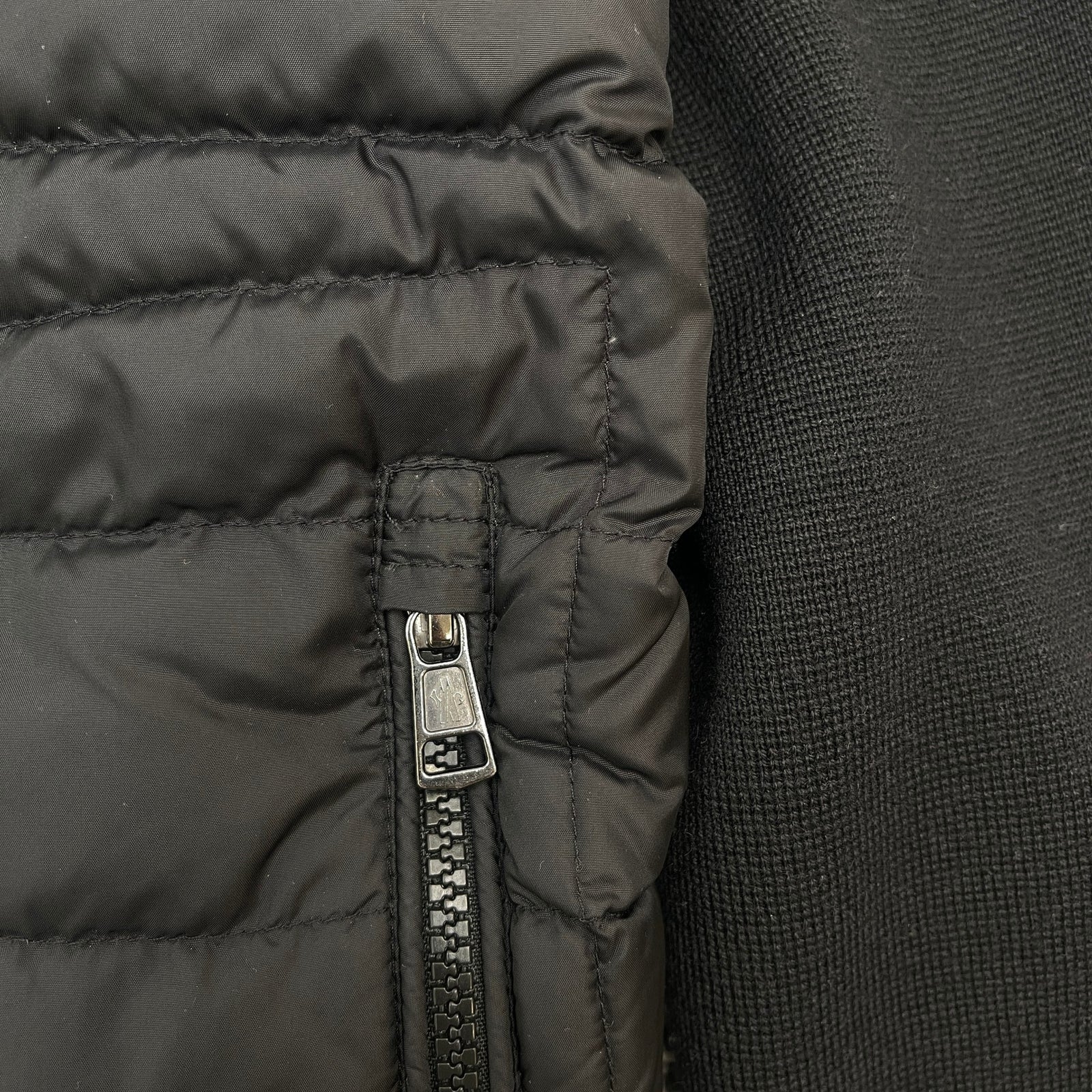 Men's Cardigan Tricot Down Jacket Black Size XXL - Photo 9
