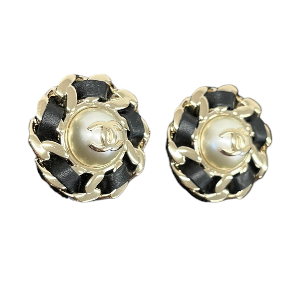 Women's CC Pearl Earrings Black - Photo 3