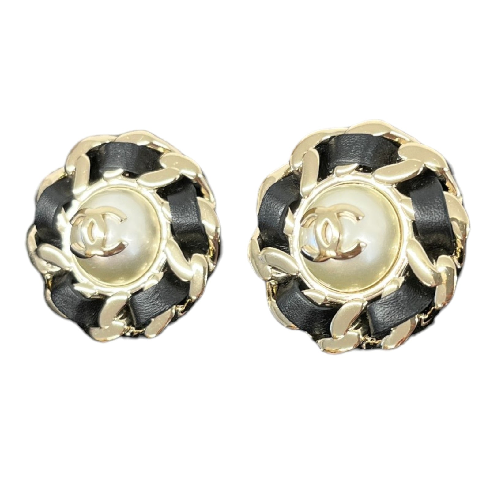 Women's CC Pearl Earrings Black - Photo 4