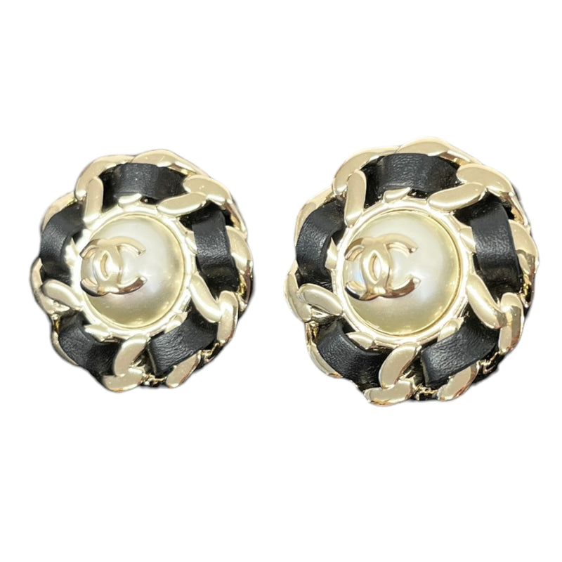 Women's CC Pearl Earrings Black