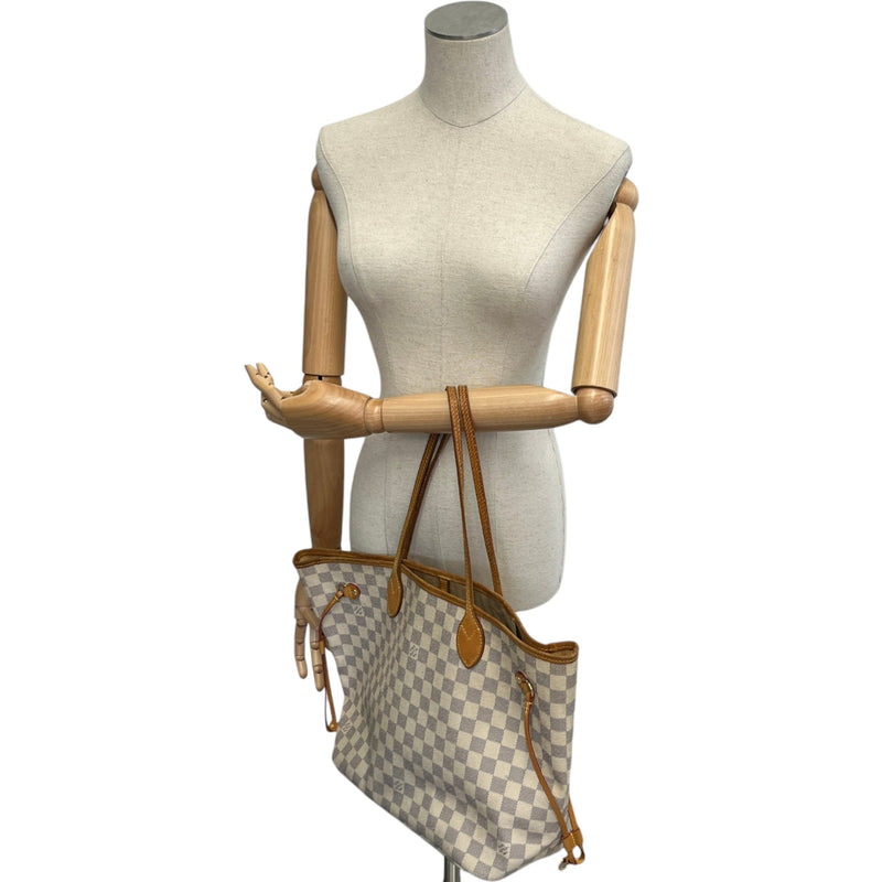 Women's Damier Azur Neverfull Mm Tote Bag White