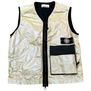 Men's Iridescent Coating Gilet Black Size M