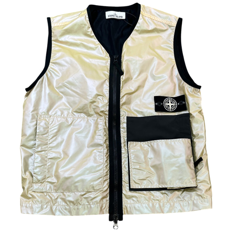 Men's Iridescent Coating Gilet Black Size M
