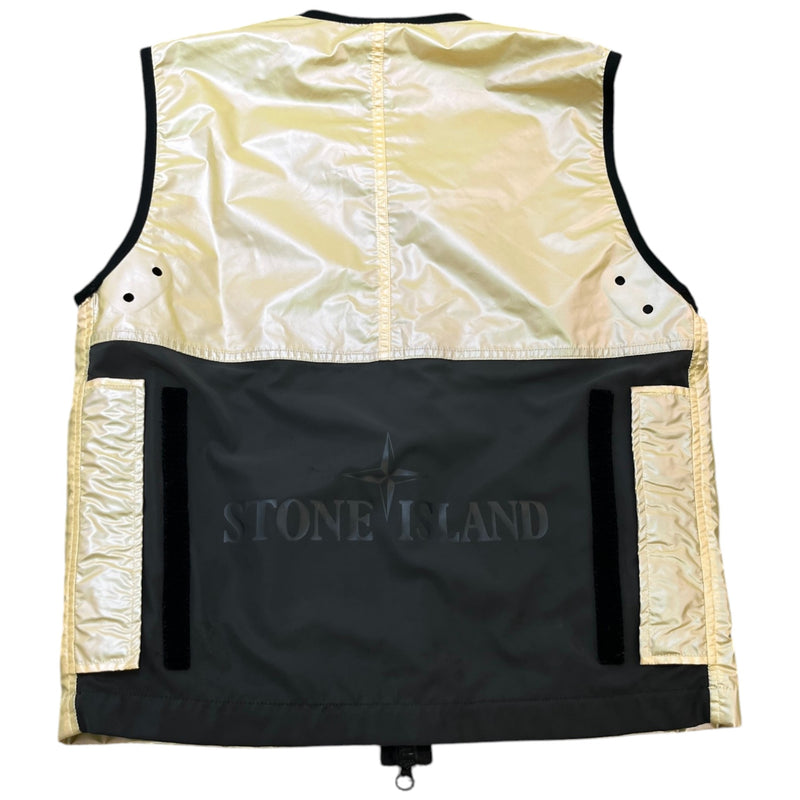 Men's Iridescent Coating Gilet Black Size M