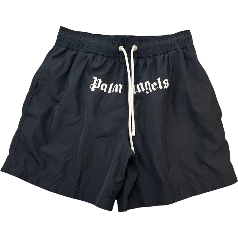 Men's Logo Print Swim Shorts Black Size M / W32