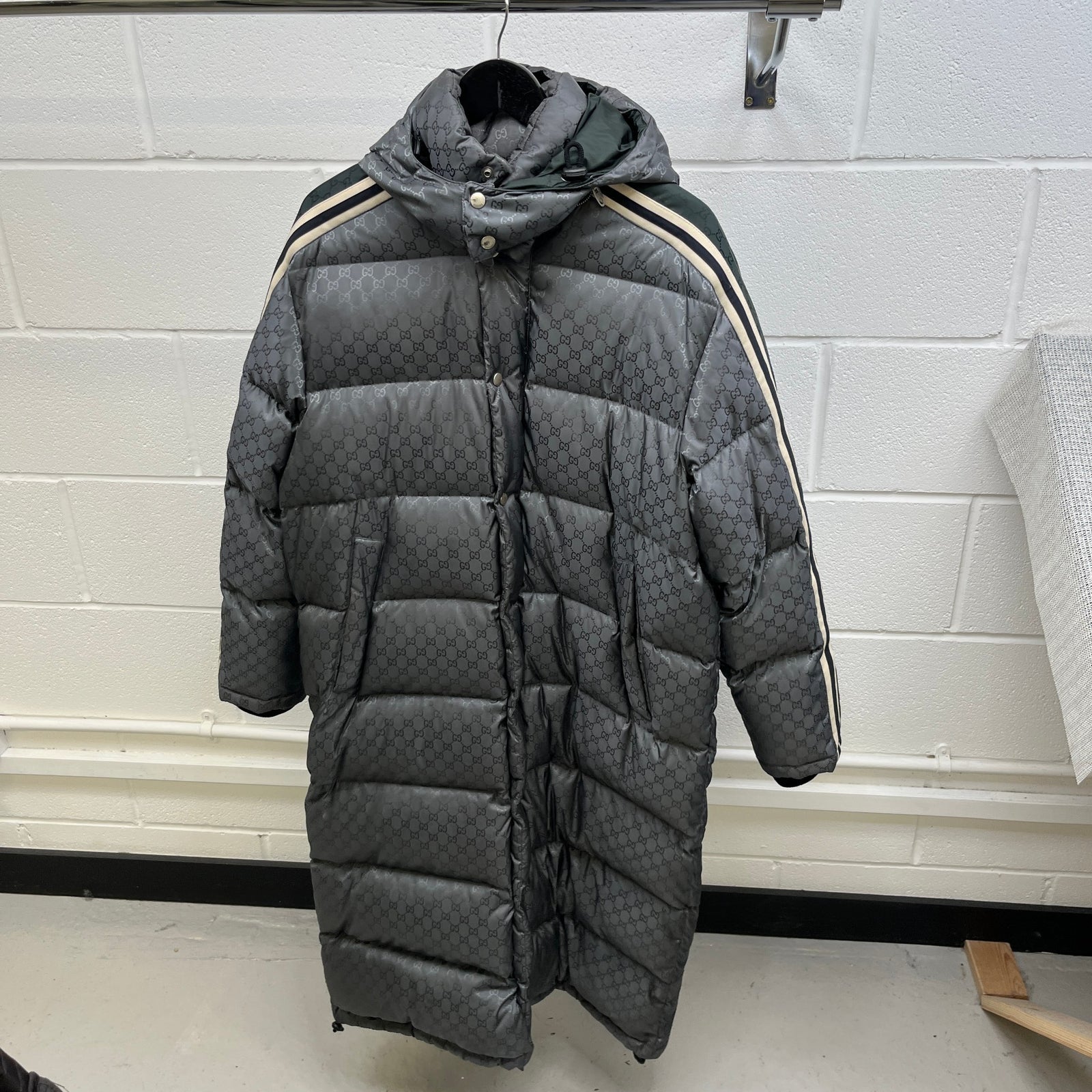 Men's Gg Jacquard Down Jacket Grey Size IT 44 / XS - Photo 9