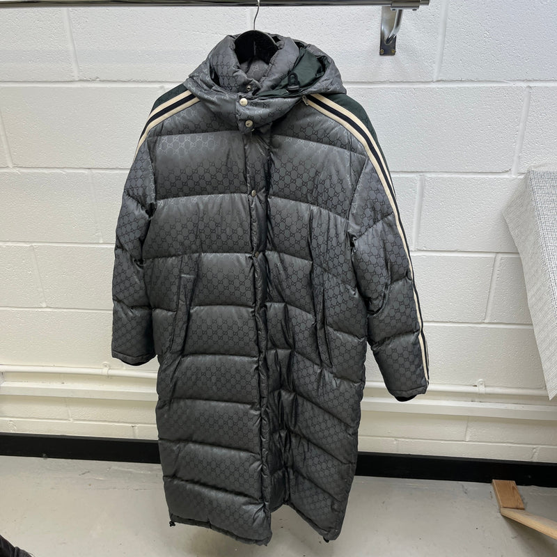 Men's Gg Jacquard Down Jacket Grey Size IT 44 / XS