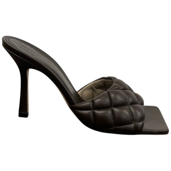 Women's Quilted Leather Mules Brown Size EU 38 / UK 5