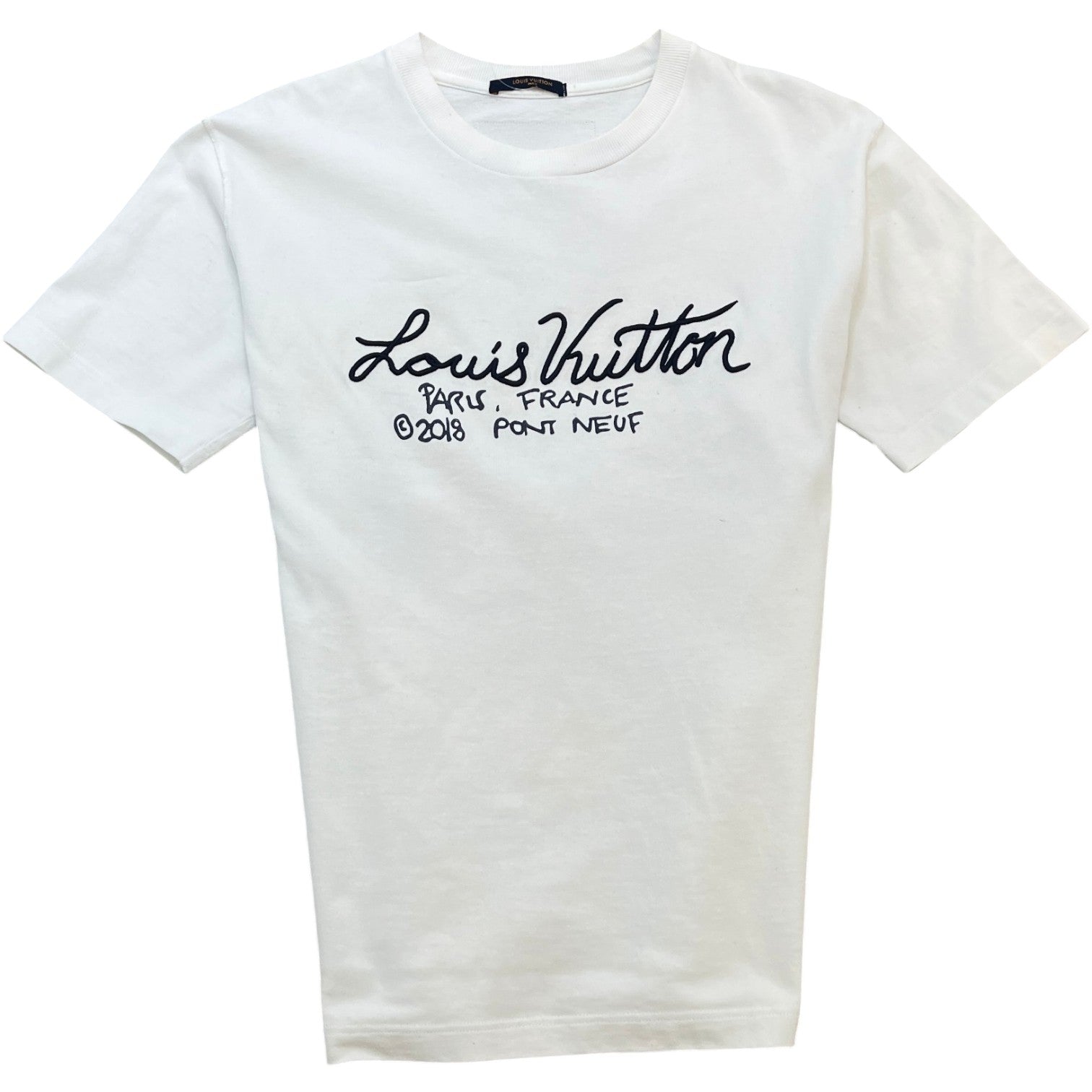 Men's Embroidered Logo T-Shirt White Size L - Photo 1