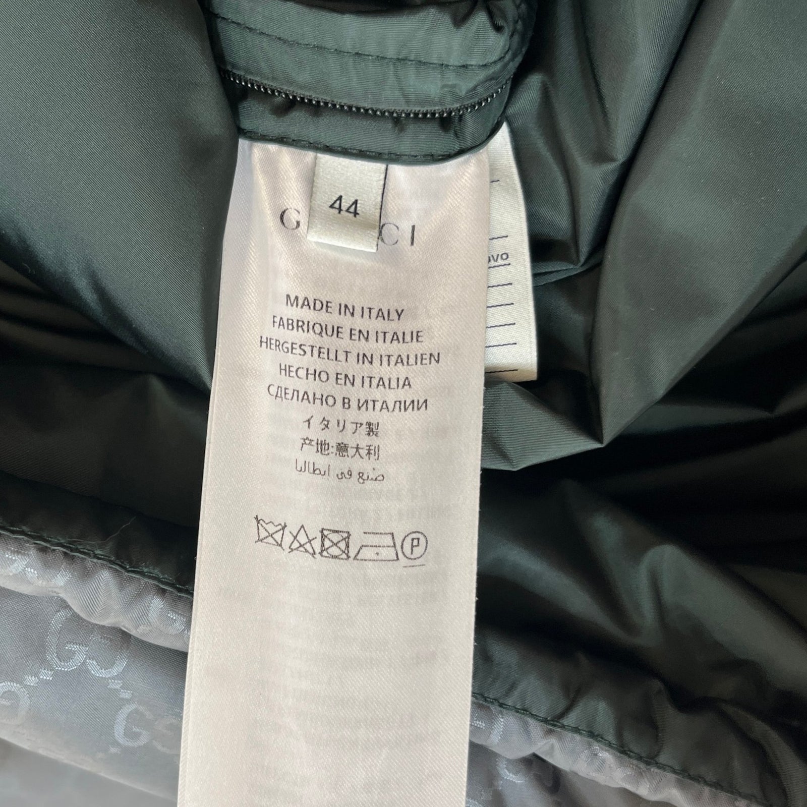 Men's Gg Jacquard Down Jacket Grey Size IT 44 / XS - Photo 7