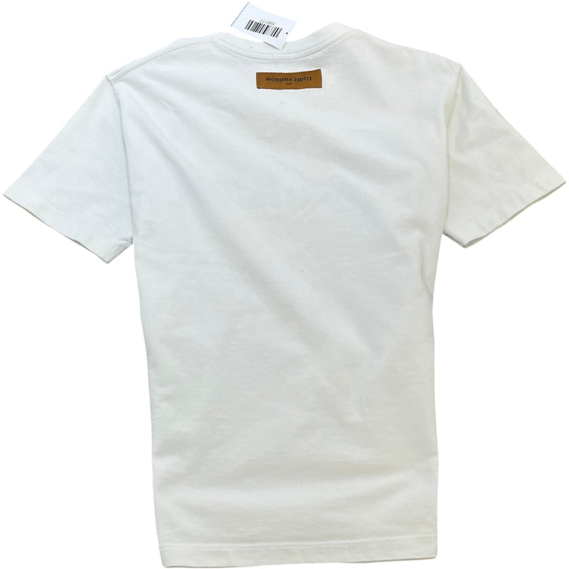 Men's Embroidered Logo T-Shirt White Size L